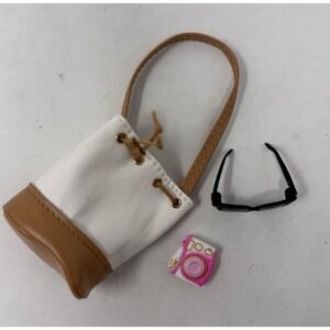 Barbie‎ Zuru Mini Fashion Bag White & Tan Drawstring, Camera, Black Sun Glasses